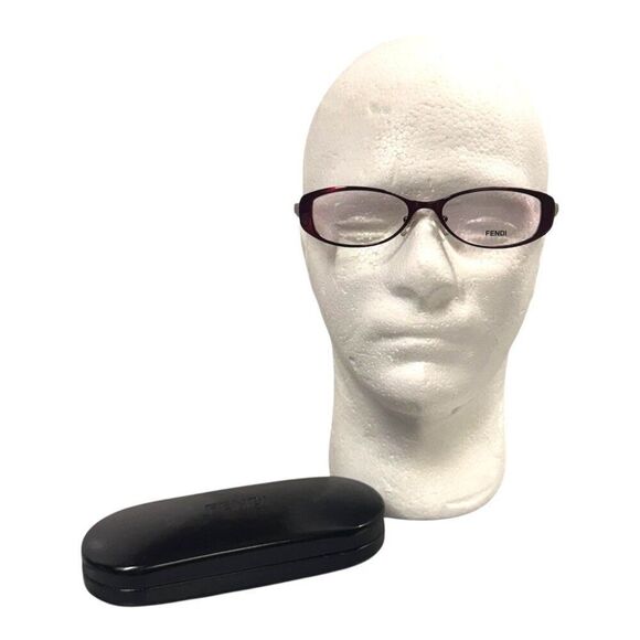 Fendi F899 Rectangular Eyeglasses With Hard Case Burgundy 140mm Size Gift Set - Picture 1 of 9